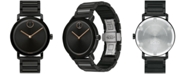 Movado Men's Swiss Bold Evolution Black Ion-Plated Steel Bracelet Watch 40mm